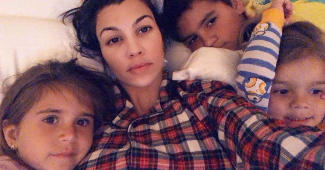 Kourtney Kardashian Snaps a Bedtime Selfie With Her 3 Kids