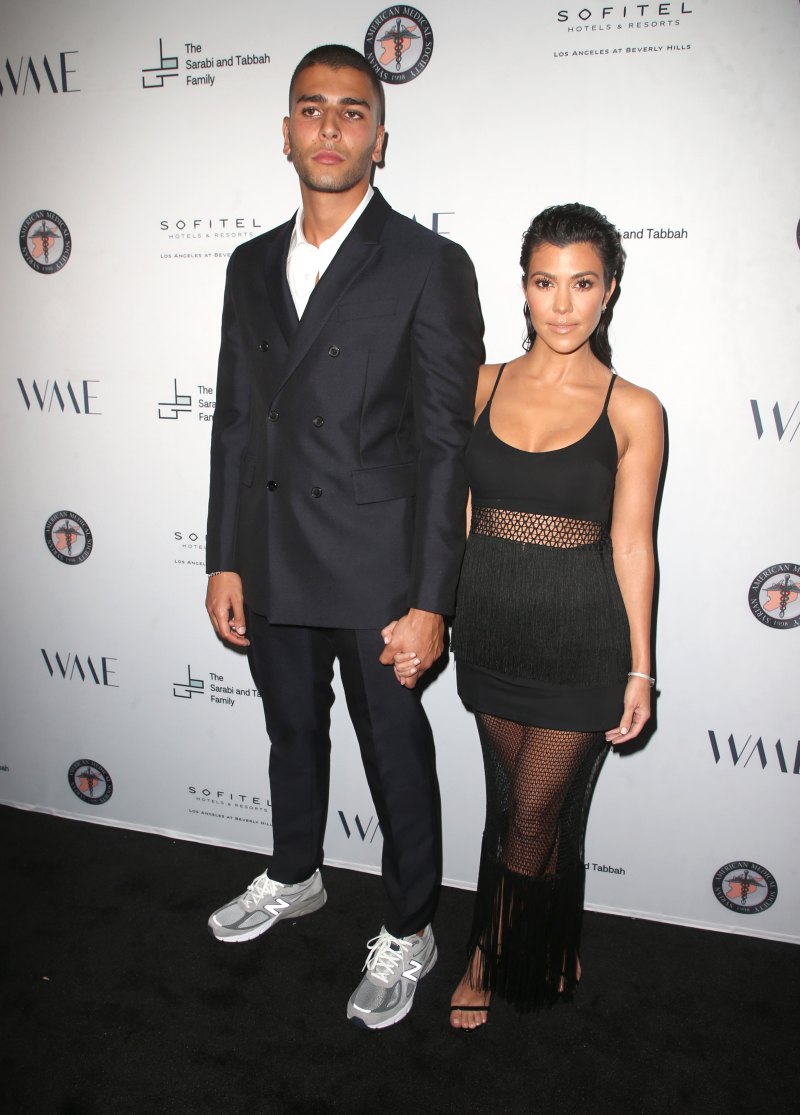 Kourtney Kardashian Wearing a Black Dress With Younes Bendjima