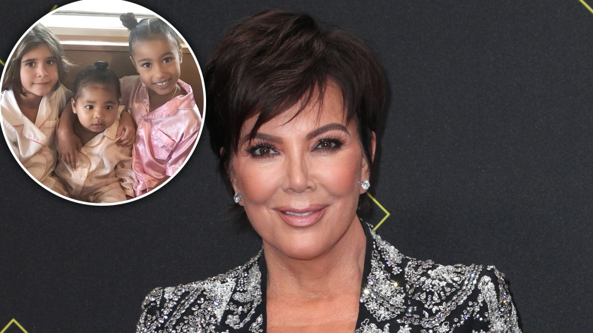 Kris Jenner Smiling Inset Grandchildren