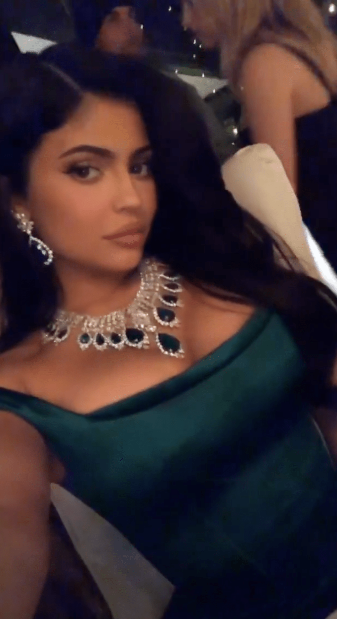 Kylie Jenner Wearing a Green Dress