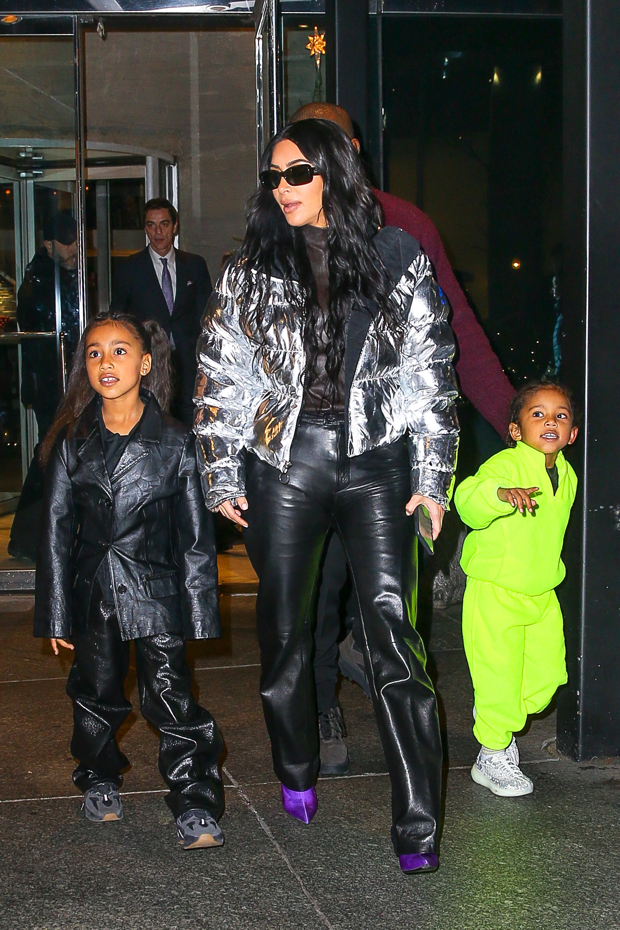 Kim Kardashian Walks in NYC With North West and Saint West