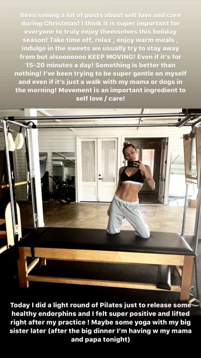 Miley Cyrus Wearing a Sports Bra with Pilates Machine
