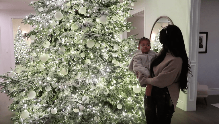 Kylie Jenner and Stormi Webster Show Christmas Tree in House