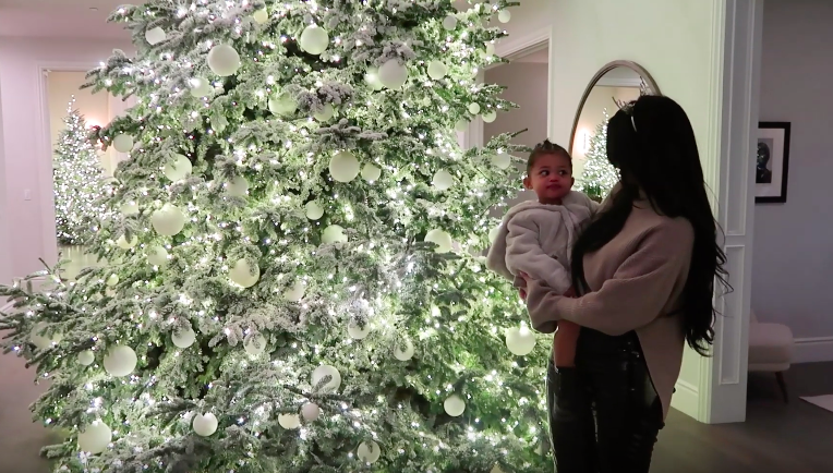 Kylie Jenner and Stormi Webster Show Christmas Tree in House