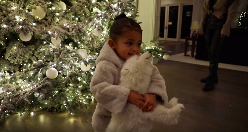Stormi Webster Holds Polar Bear