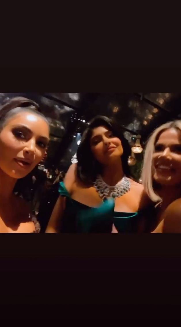 Kim With Kylie and Khloe at Christmas Eve