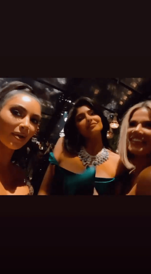 Kim With Kylie and Khloe at Christmas Eve