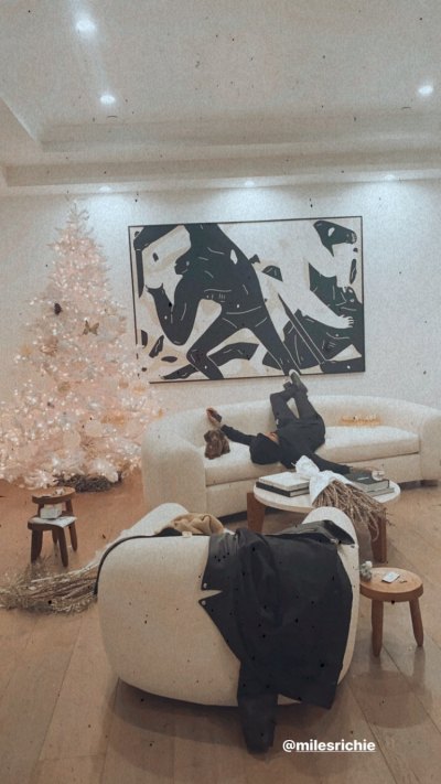 Sofia Richie Decorates Her Home For Christmas With Two White Tress and Silver and Gold Accents