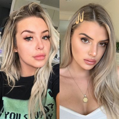 A Split Image of Tana Mongeau and Alissa Violet 