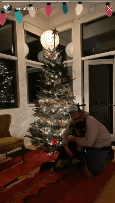 EmRata's Dog Colombo Celebrates First Christmas