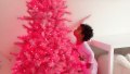 Khloe Kardashian's Daughter True Thompson Enjoys pink Christmas Tree