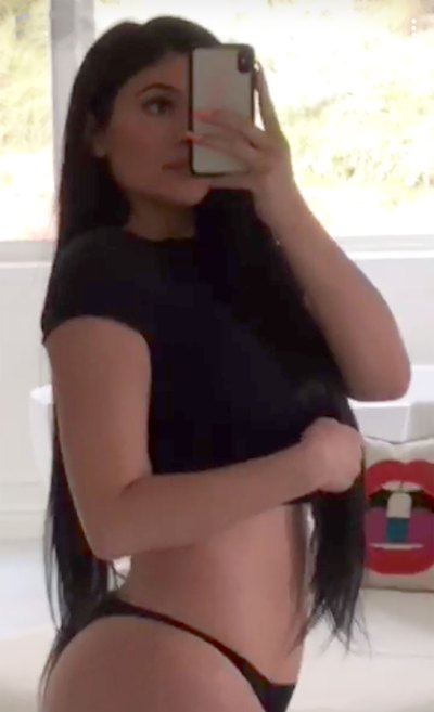 Kylie Jenner Showing Off Jonathan Adler Pillow