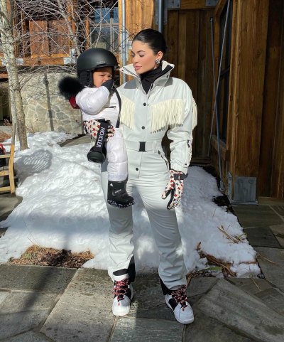 Stormi Webster Goes Snowboarding With Kylie Jenner