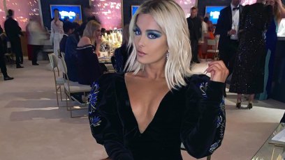 Bebe Rexha Wear a Velvet Suit at a Party