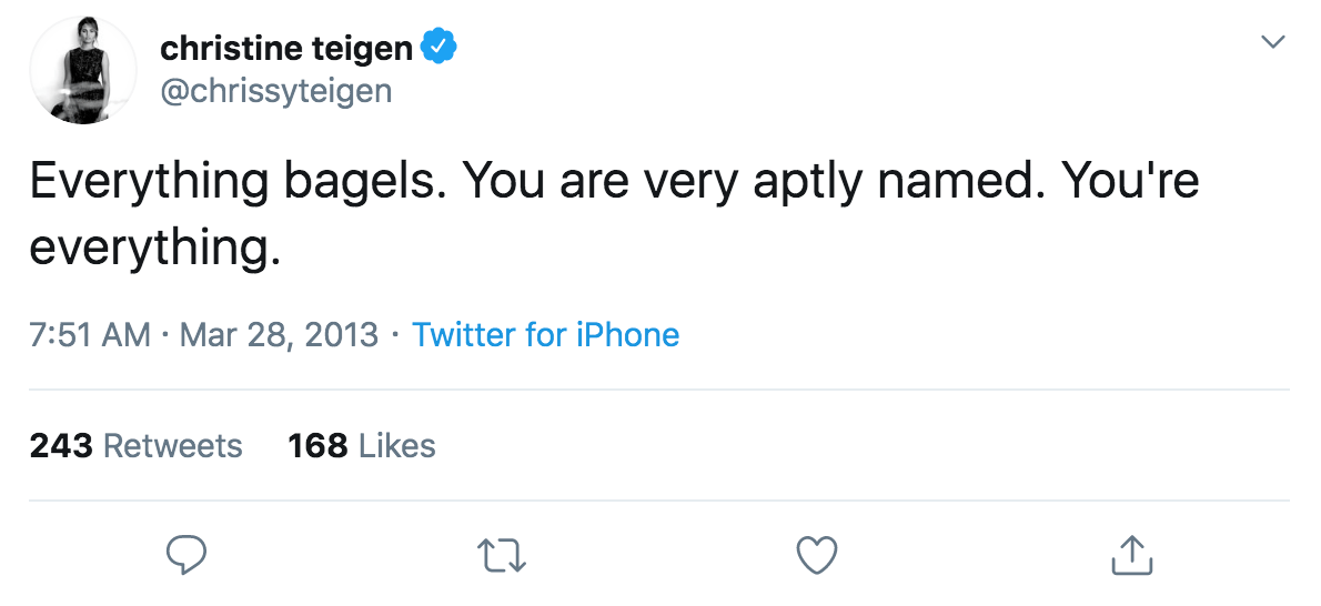 Chrissy Teigen Bagel