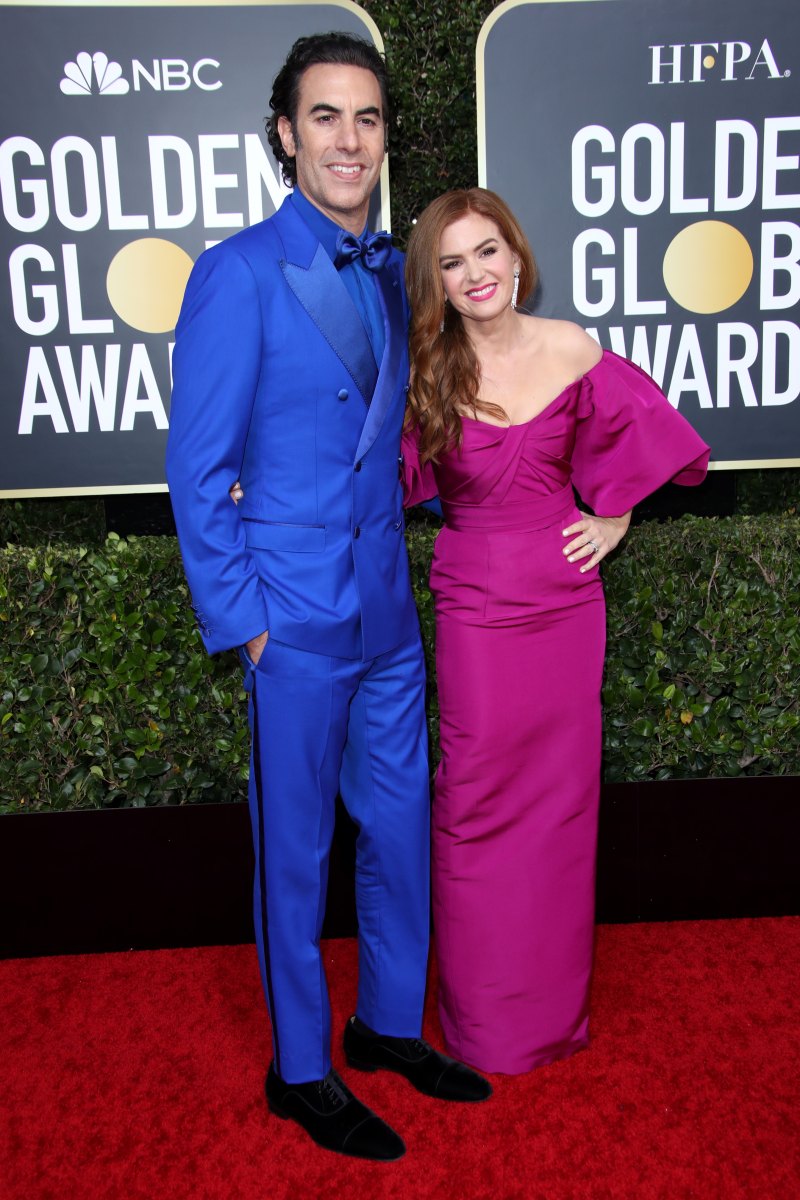 Isla Fisher and Sacha Baron Cohen at Golden Globes