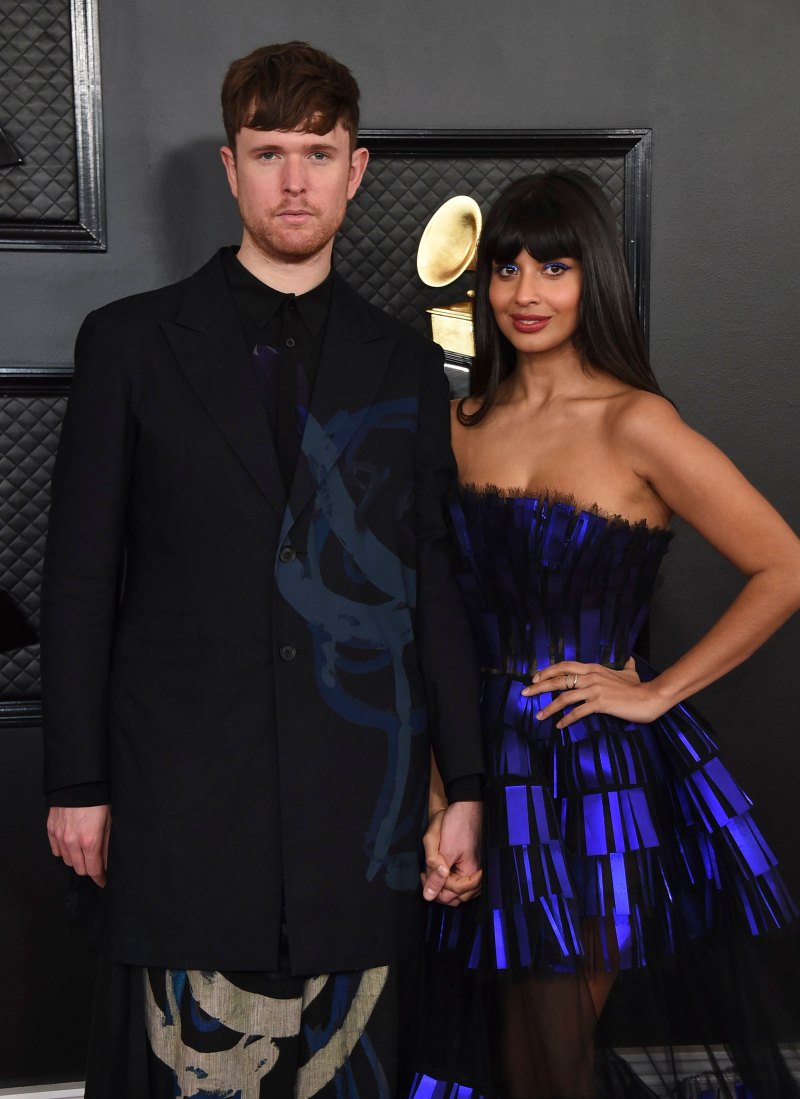 James Blake and Jameela Jamil at the Grammys