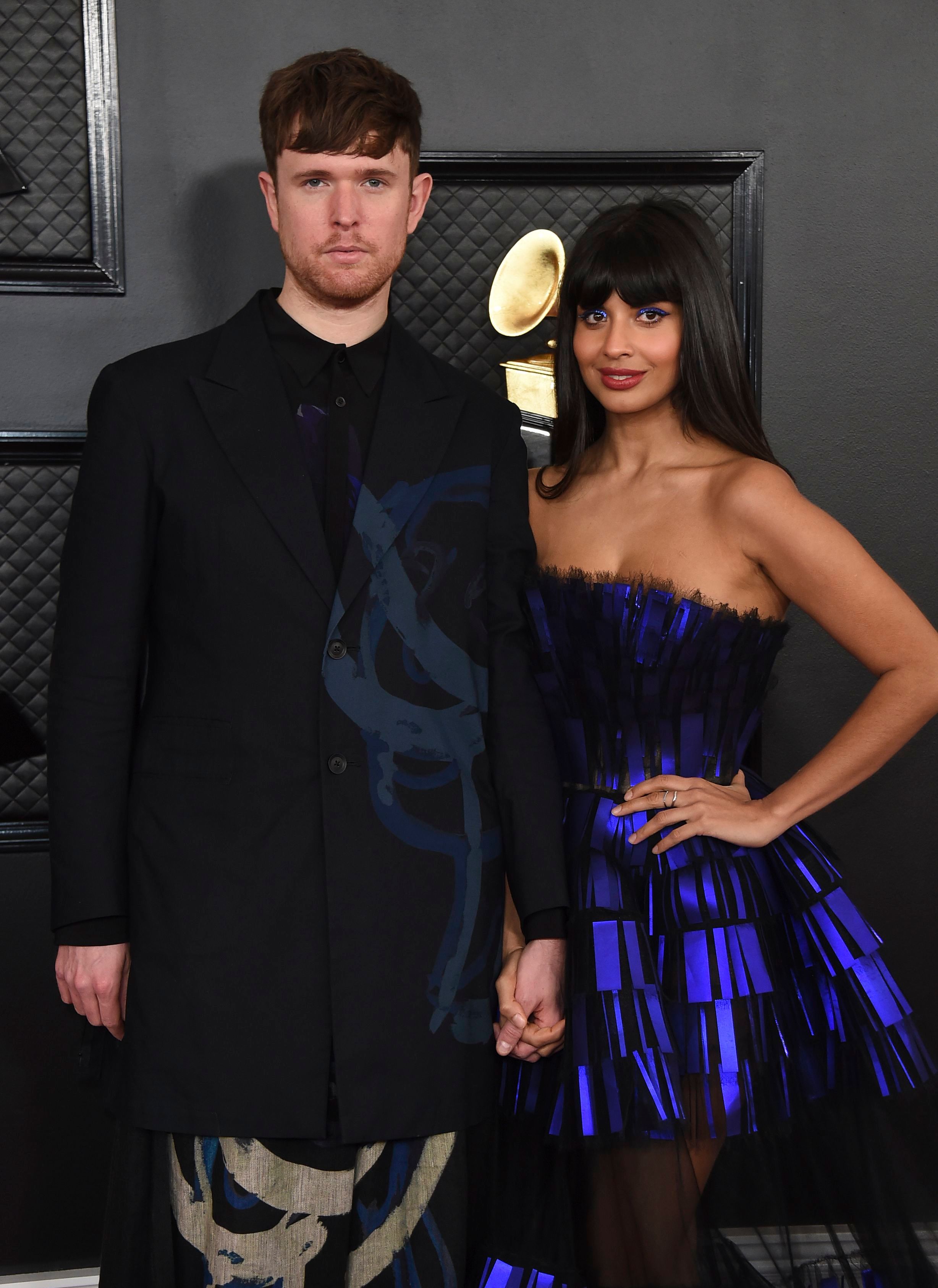 James Blake and Jameela Jamil at the Grammys