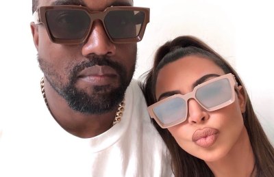 Kanye West and Kim Kardashian Snap a Selfie in Matching Sunglasses