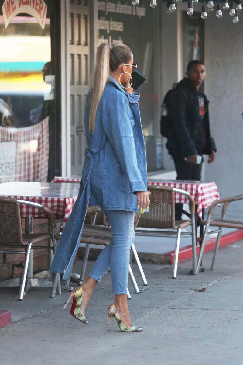 Kim and Khloe Kardashian look very fashionable while filming a new episode of KUWK at Sap and Honey Kid Clothing and Toy store