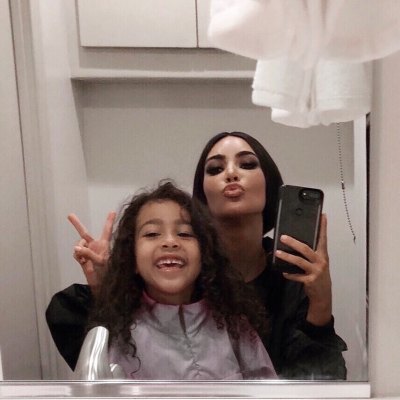 Kim Kardashian and Daughter North West Snap a Selfie