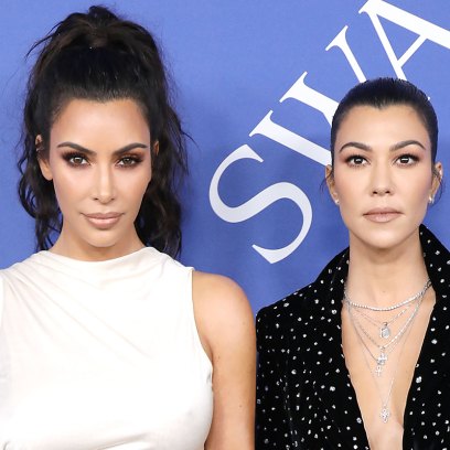 Kim Kardashian West and Kourtney Kardashian attend the 2018 CFDA Fashion Awards