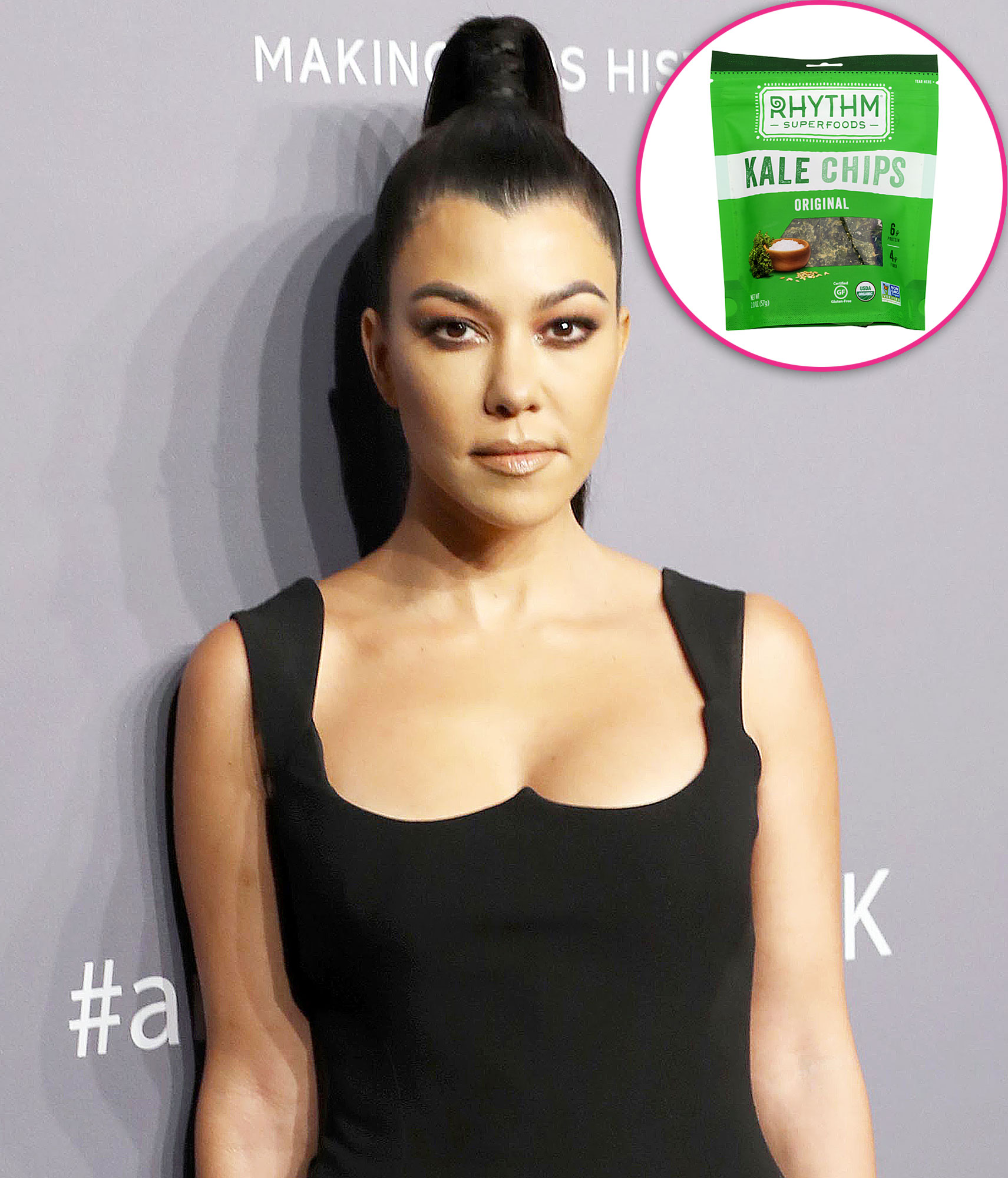 Kourtney Kardashian Snacks On Rhythm Kale Chips