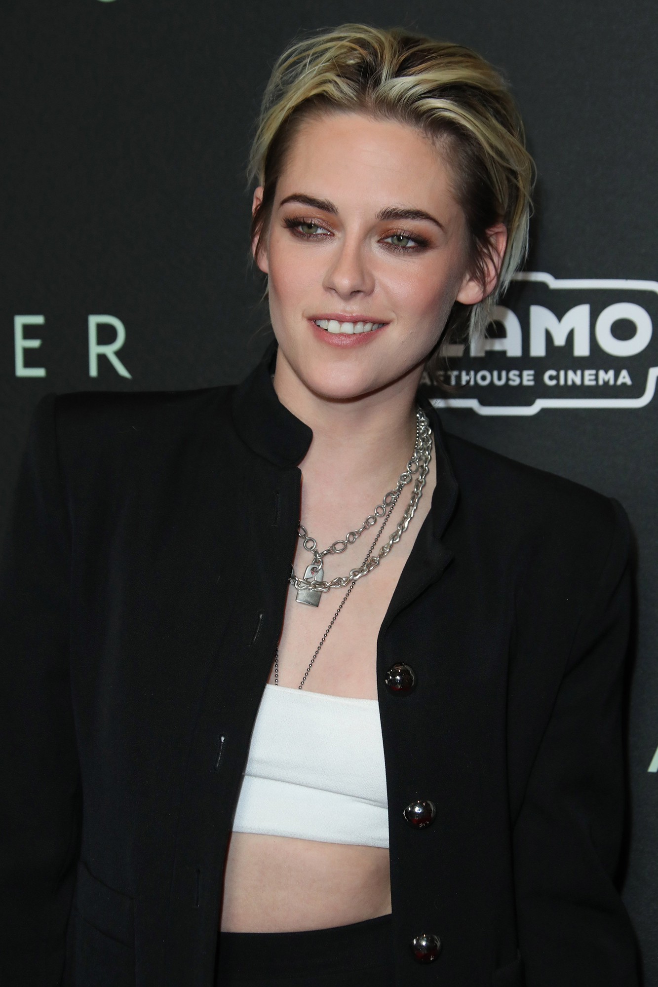 Kristen Stewart Looks Very Rock n' Roll in Black and White Ensemble at 'Underwater' Premiere