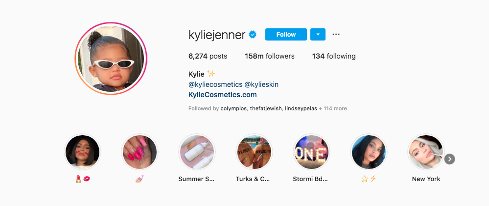 Kylie Jenner's Instagram Profile 