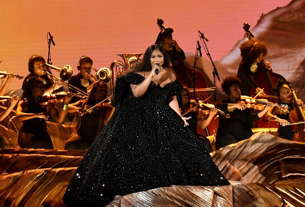 Lizzo Performing at the Grammys