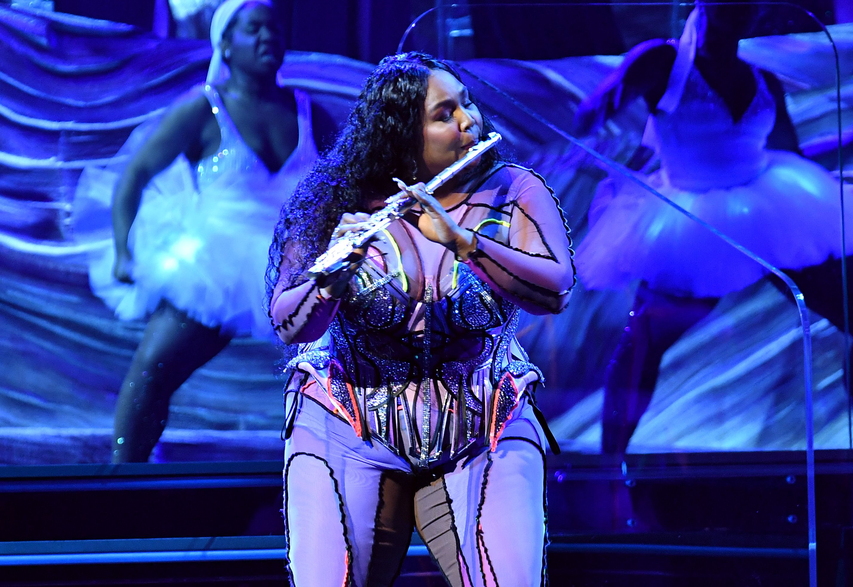 Lizzo Performing at the Grammys