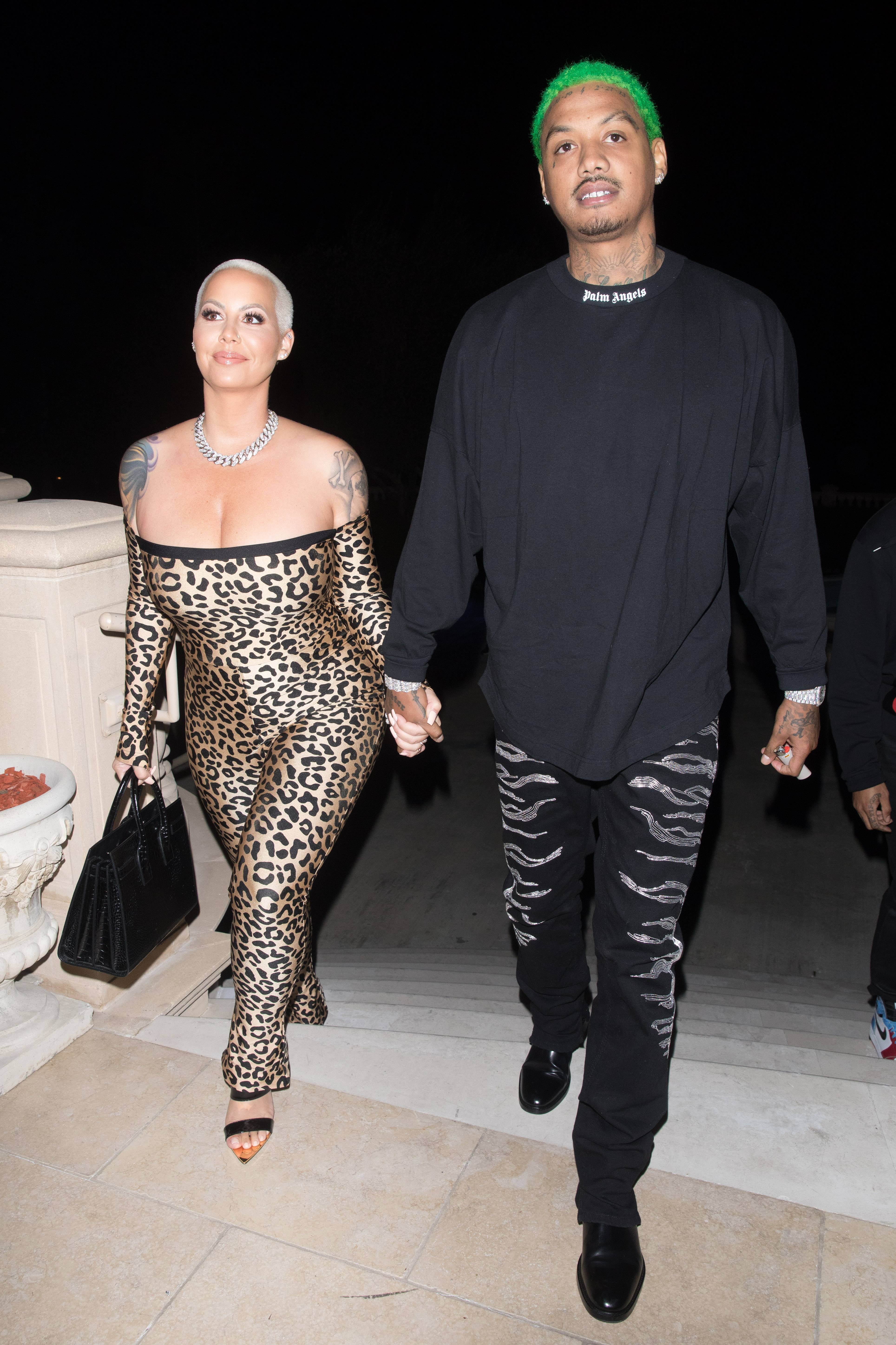 Amber Rose and Alexander Edwards at The Weeknd's NYE Party 3