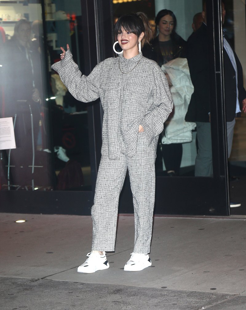 Selena Gomez Grey Jumpsuit Rare Album Release Party NYC