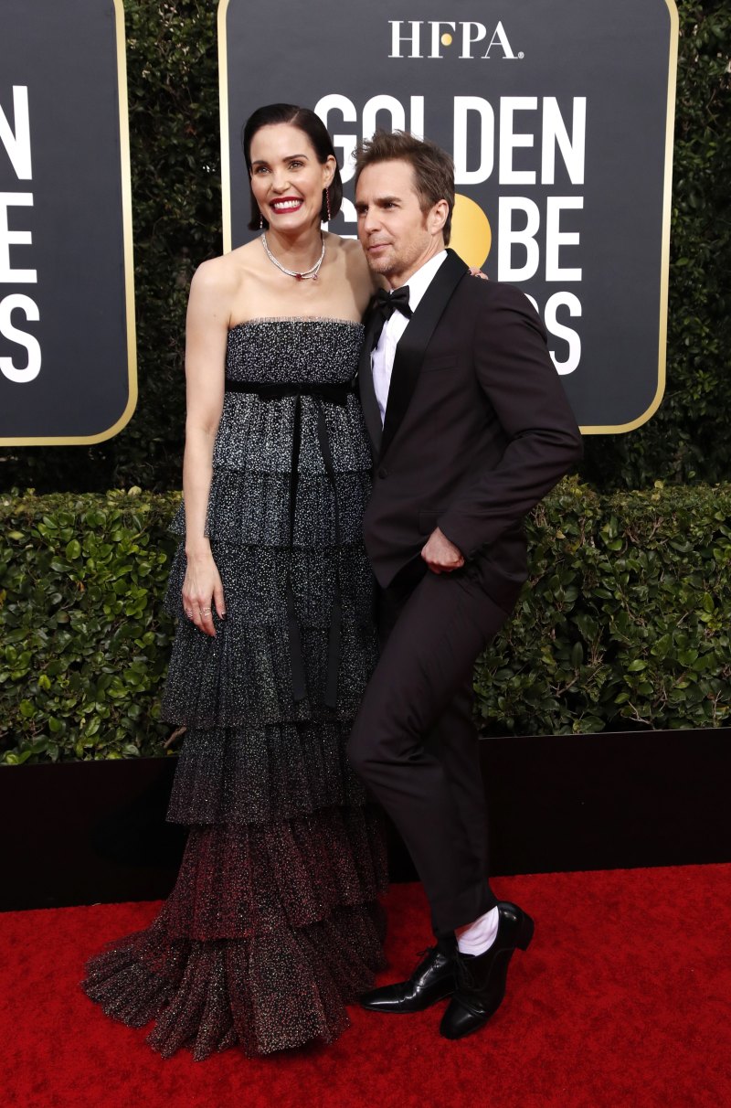 Sam Rockwell and Leslie Bibb at Golden Globes