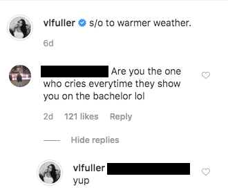 Bachelor Star Victoria Fuller Claps Back on Instagram