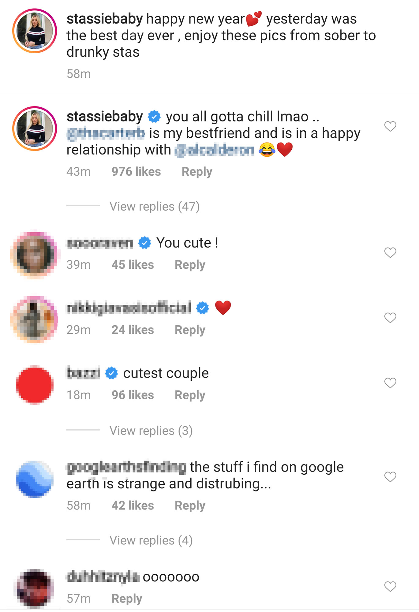 Stassie Karanikolaou Instagram Comments