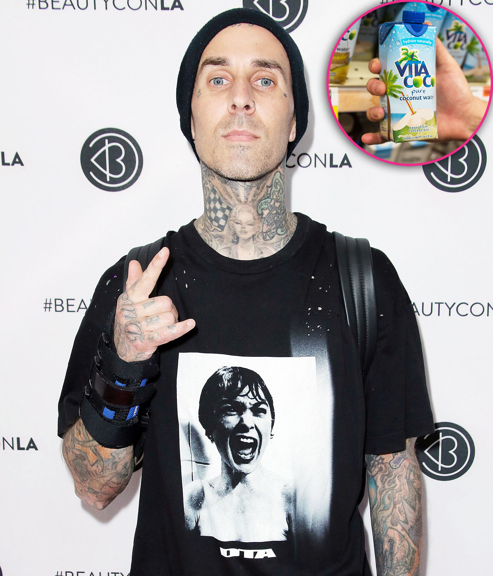 Travis Barker Snacks On VitaCoco Coconut Water