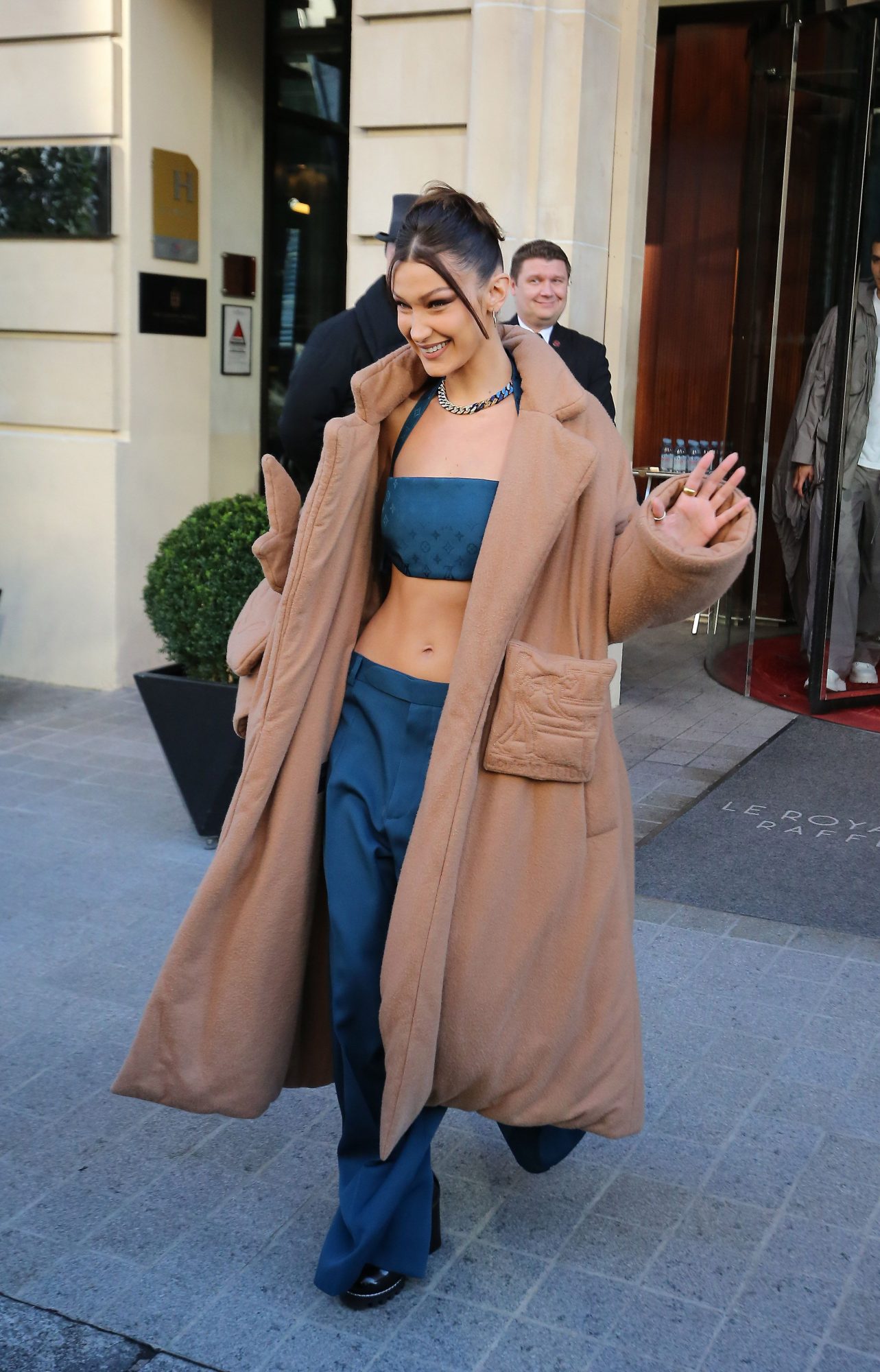 Bella Hadid attends the Louis Vuitton Menswear Fall/Winter 2020