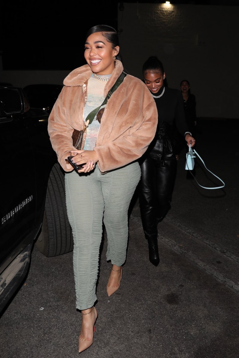 Jordyn Woods in a Cute Fur Coat With Lori Harvey