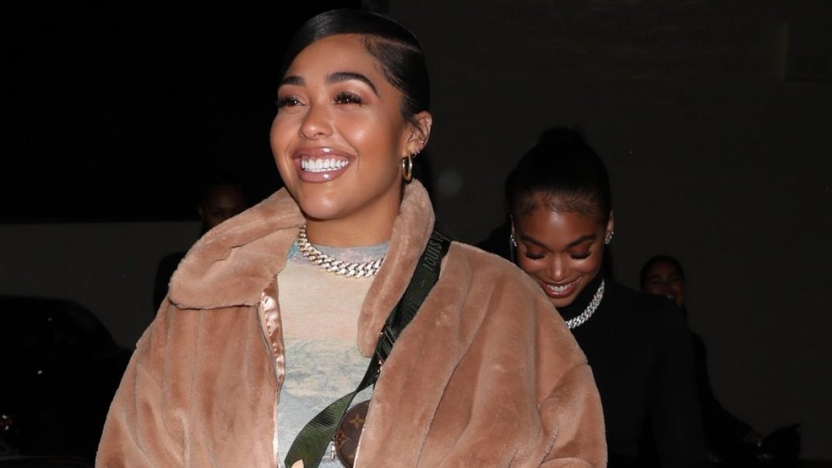 Jordyn Woods in a Cute Fur Coat With Lori Harvey
