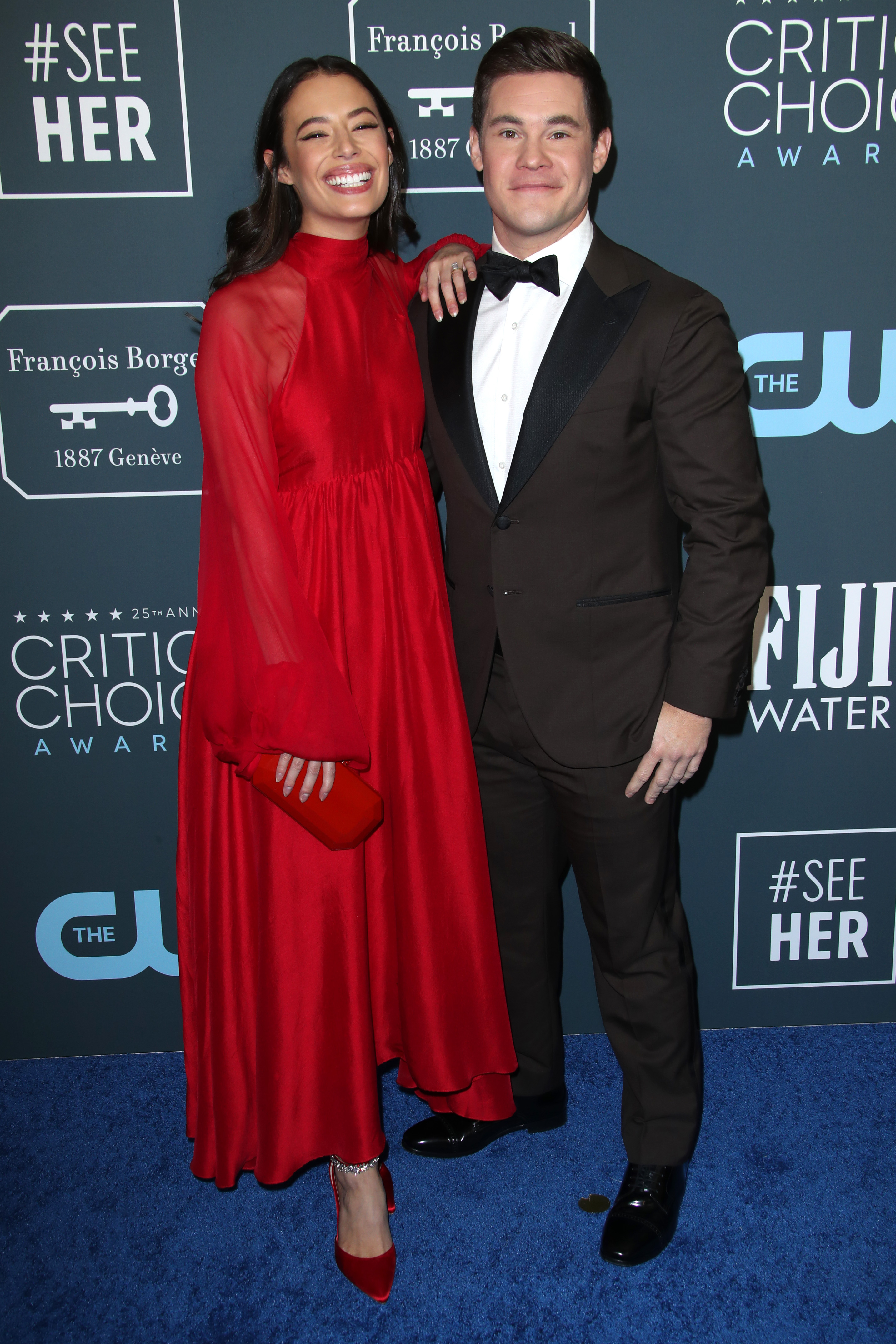 Chloe Bridges and Adam DeVine 25th Annual Critics' Choice Awards, Arrivals, Barker Hanger, Los Angeles, USA - 12 Jan 2020