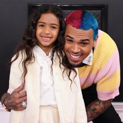 Chris Brown and Daughter Royalty at 2020 Grammys