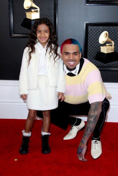 Chris Brown and Daughter Royalty at the Grammys