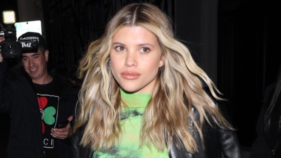 Sofia Richie Leaving Dinner at Craig's in Neon Top and Leather Jacket