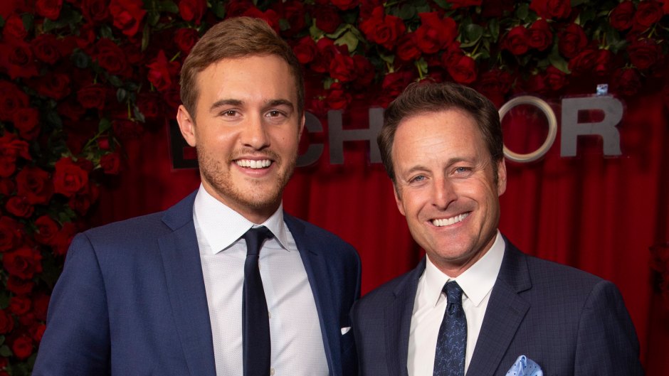Chris Harrison and PEter Weber Smile While Holding a Rose