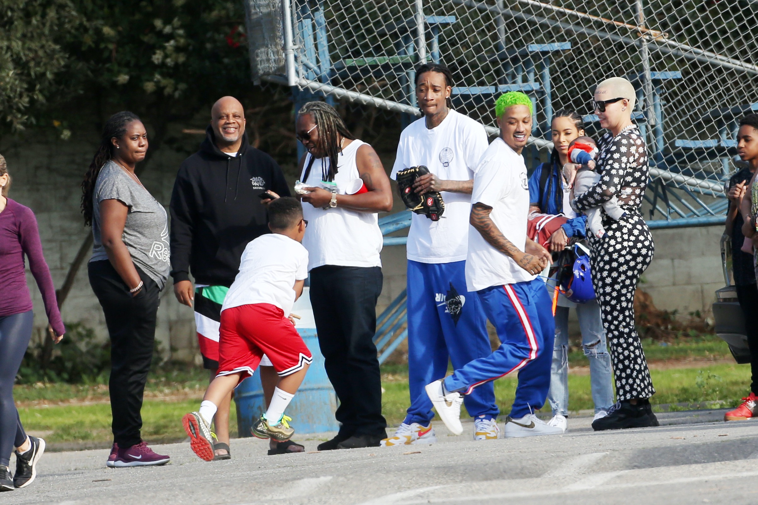 Amber Rose Attends Son's Baseball Game With Ex Wiz Khalifa and Her Baby Daddy Alexander