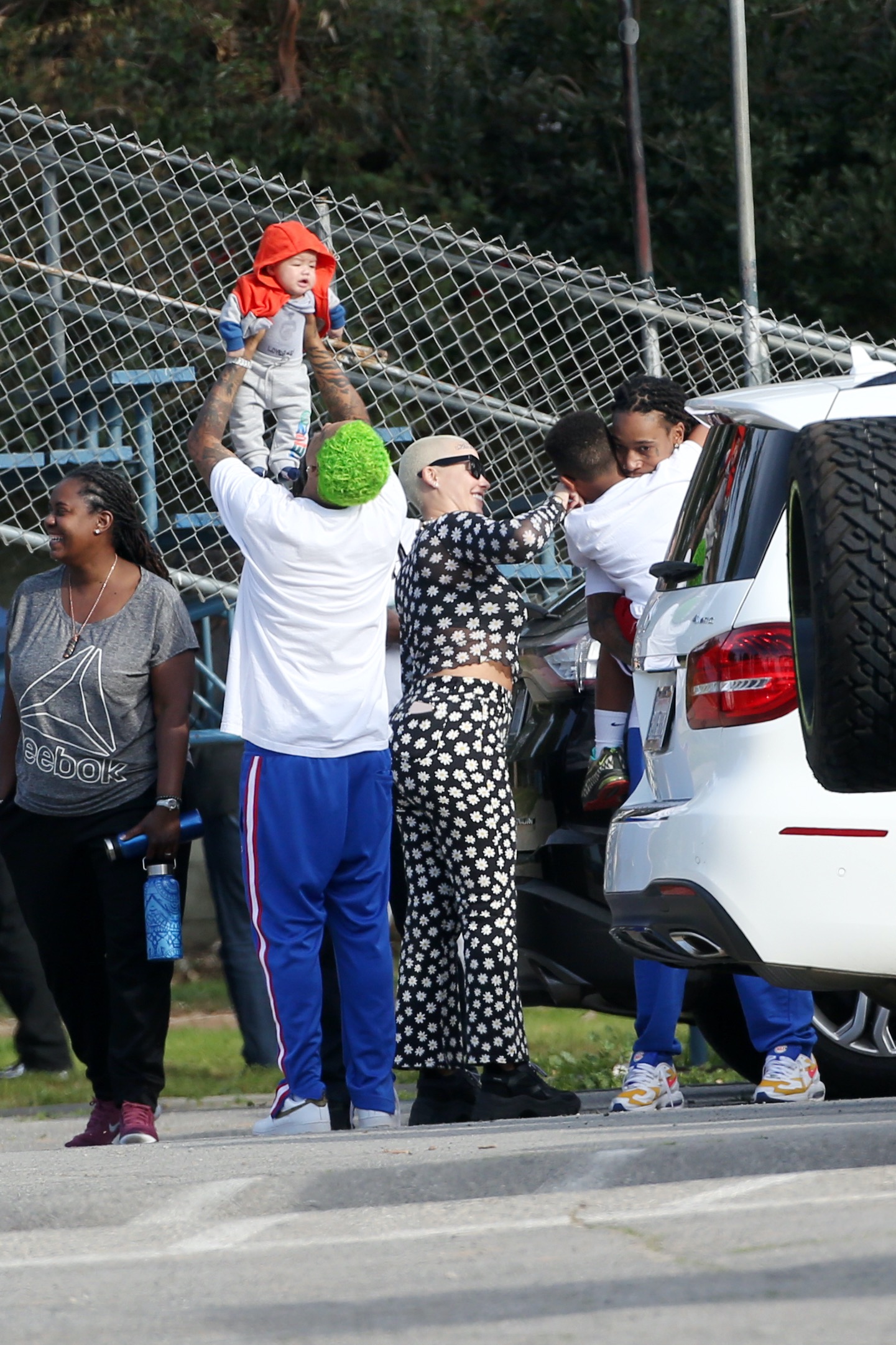 Amber Rose Attends Son's Baseball Game With Ex Wiz Khalifa and Her Baby Daddy Alexander
