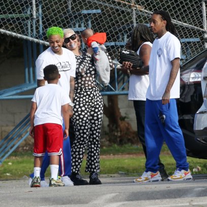 Amber Rose Attends Son's Baseball Game With Ex Wiz Khalifa and Her Baby Daddy Alexander