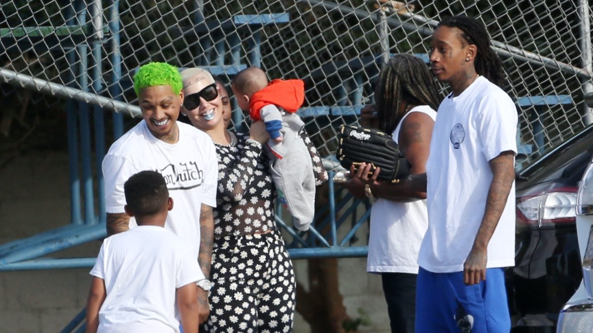 Amber Rose Attends Son's Baseball Game With Ex Wiz Khalifa and Her Baby Daddy Alexander