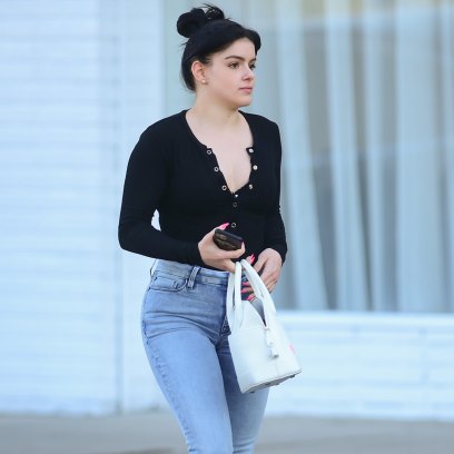 Ariel Winter Out and About in LA Wearing a Black Top and Jeans